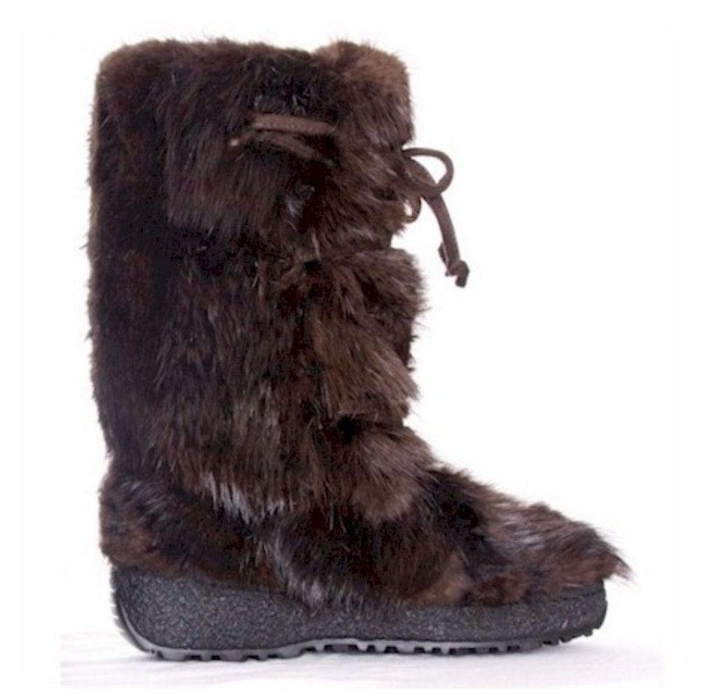 MENS BEAVER FUR BOOTS - Brown